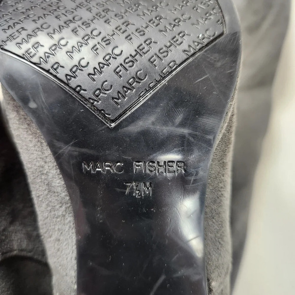 MARC FISHER Grey Gray LOCKET SUEDE OVER THE KNEE BOOT Size 7 1/2 M - Picture 9 of 14